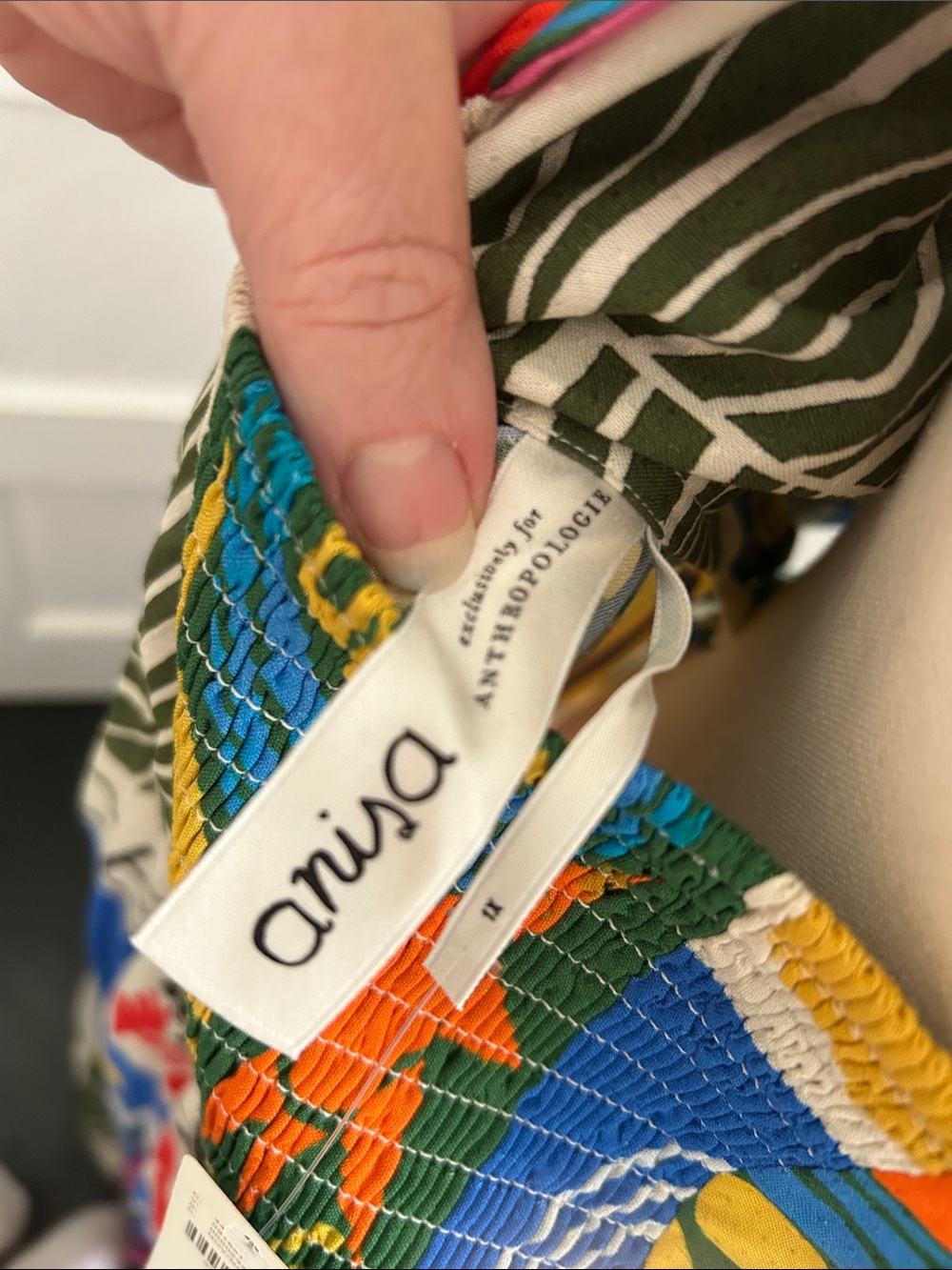 Anthropologie Bold Multicolor Graphic Maxi Dress with Pink and Blue Accents - Picture 8 of 9